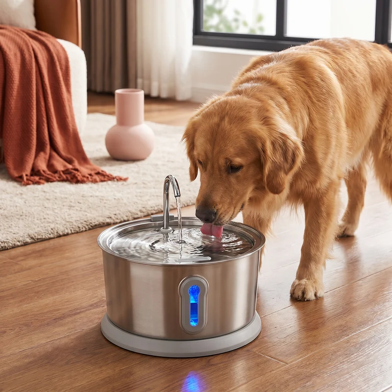 Intelligenter, antibakterieller Trinkbrunnen aus Edelstahl für Haustiere – 4 l, extrem leise, für eine bessere Flüssigkeitszufuhr und Gesundheit Ihres Haustieres