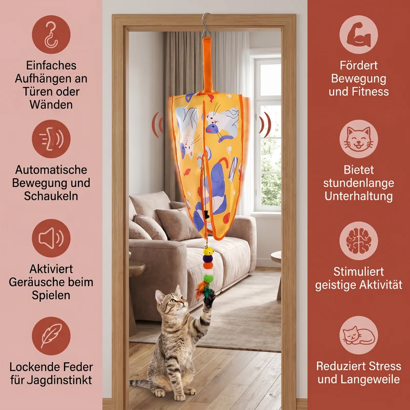 Automatisches hängendes Katzenspielzeug mit Federlockern und Geräuschen