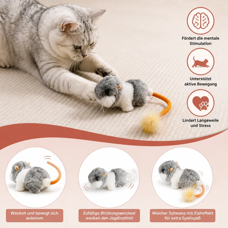Katzenspielzeug „Wackelschwanz-Maus“