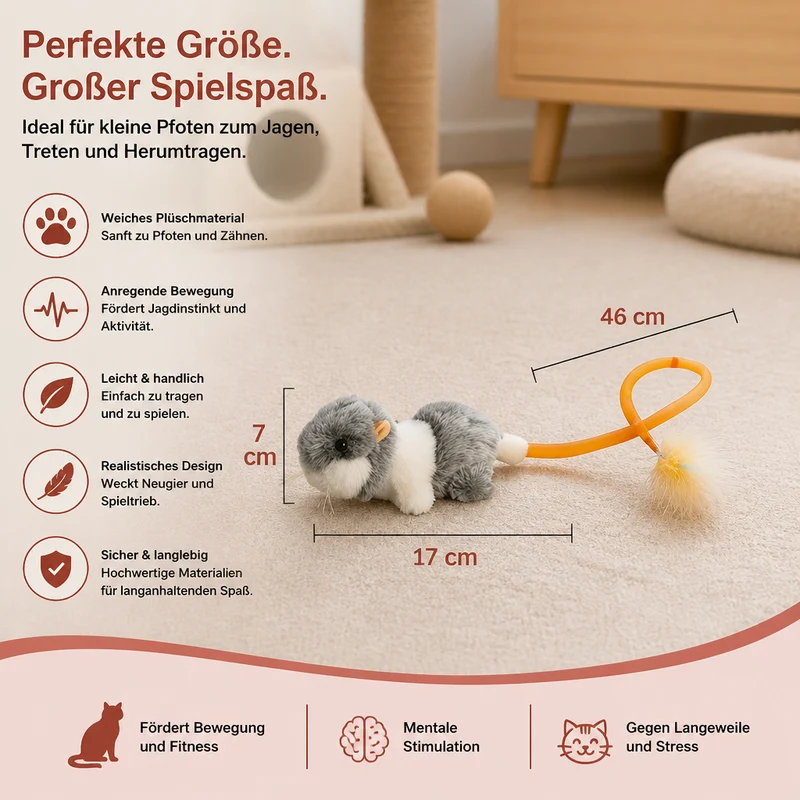 Katzenspielzeug „Wackelschwanz-Maus“