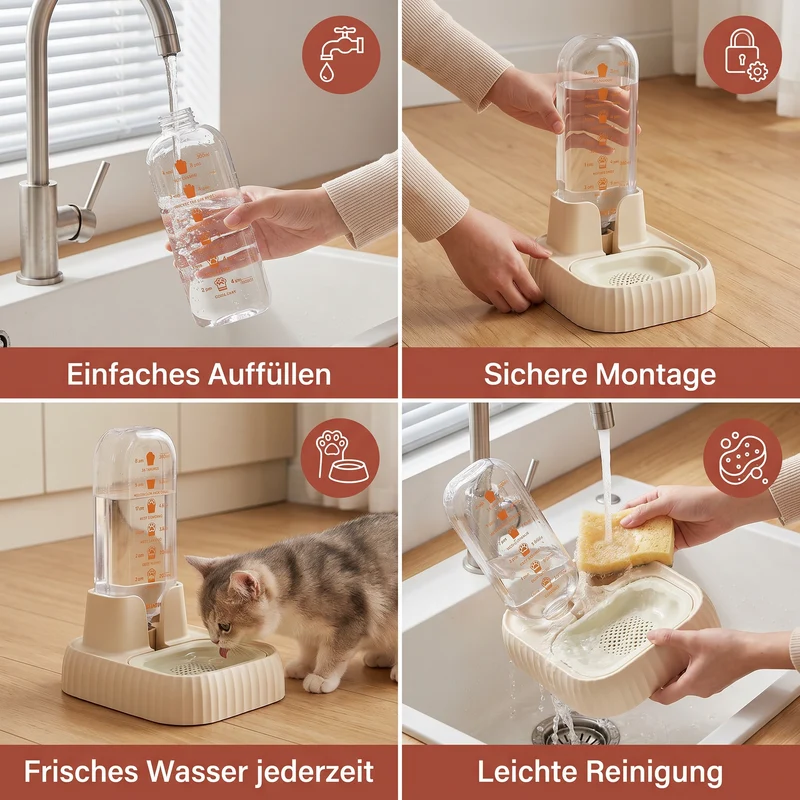 Automatischer Wasserspender für Haustiere mit großem Fassungsvermögen