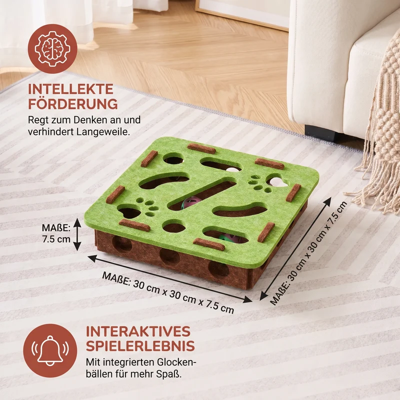 Interaktives Puzzle-Spielzeug aus Filz für Katzen