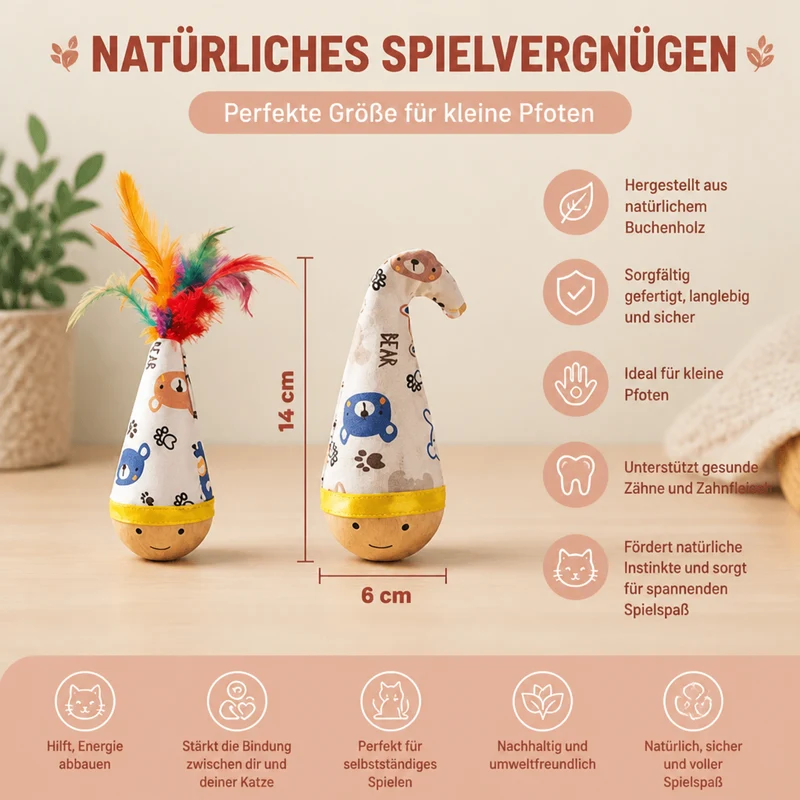 Roly-Poly-Spielzeug aus natürlichem Buchenholz
