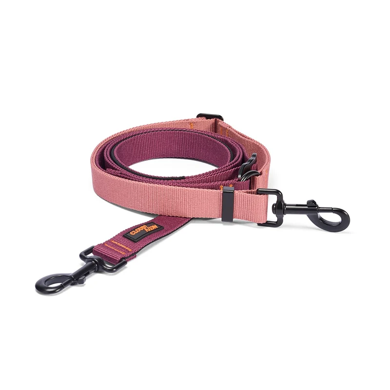Hundeleine L-1 Freihandleine AKTIV, Aubergine/Soft Rose