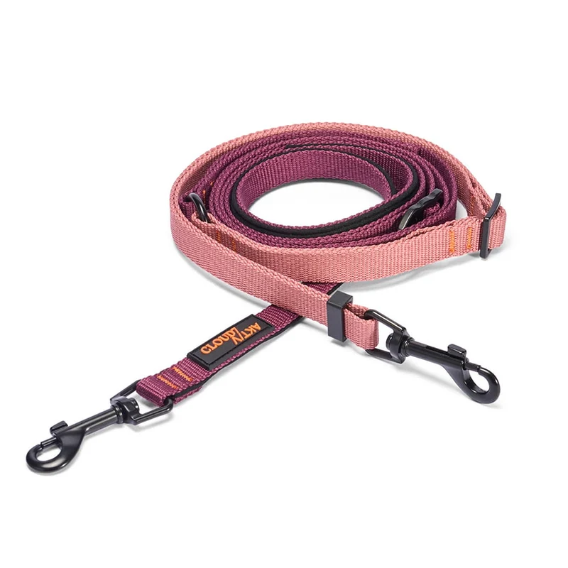 Hundeleine L-1 Freihandleine AKTIV, Aubergine/Soft Rose