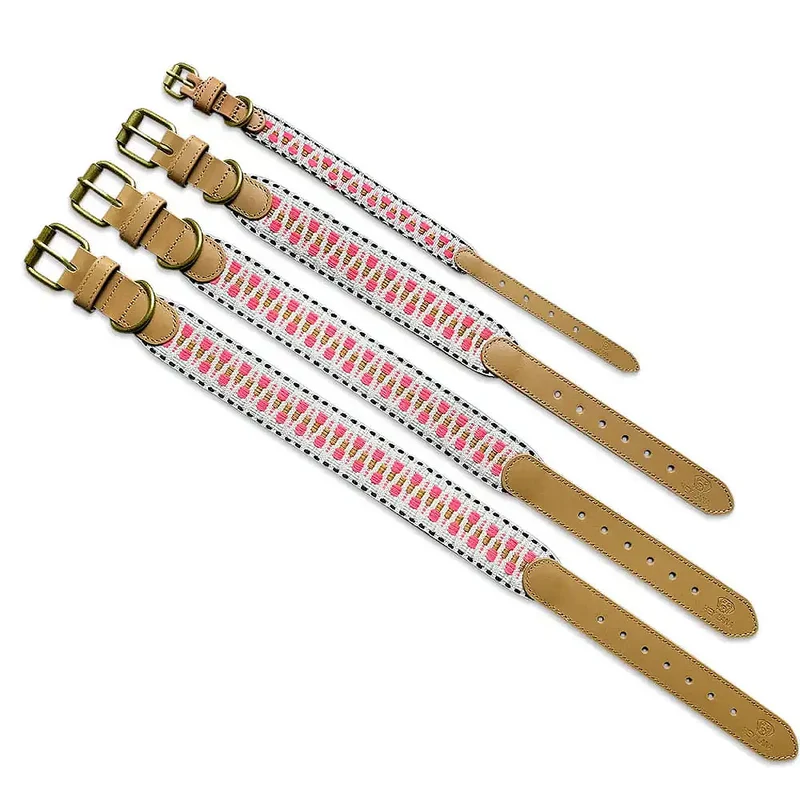 Hundehalsband, Pink/Beige