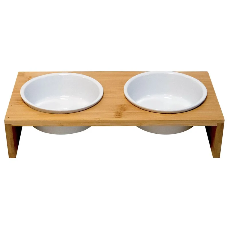 Nobby Futterbar ILUS - Keramik/Holz - Hunde Katzen Futternapf Wassernapf