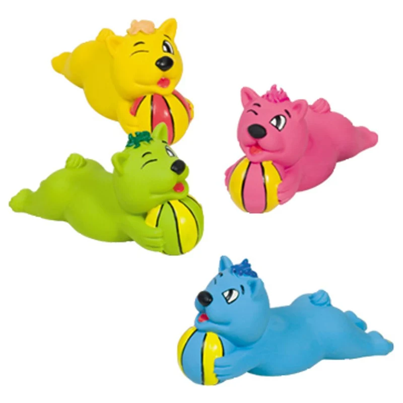 Nobby Latex KATZE MIT BALL - 14,5 cm - Hundespielzeug Apportierspiel quietscht