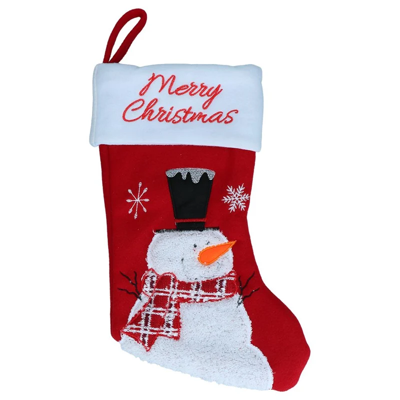 Weihnachtsstrumpf - Rentier Weihnachtsmann Schneemann - Weihnachtssocke Nikolaus