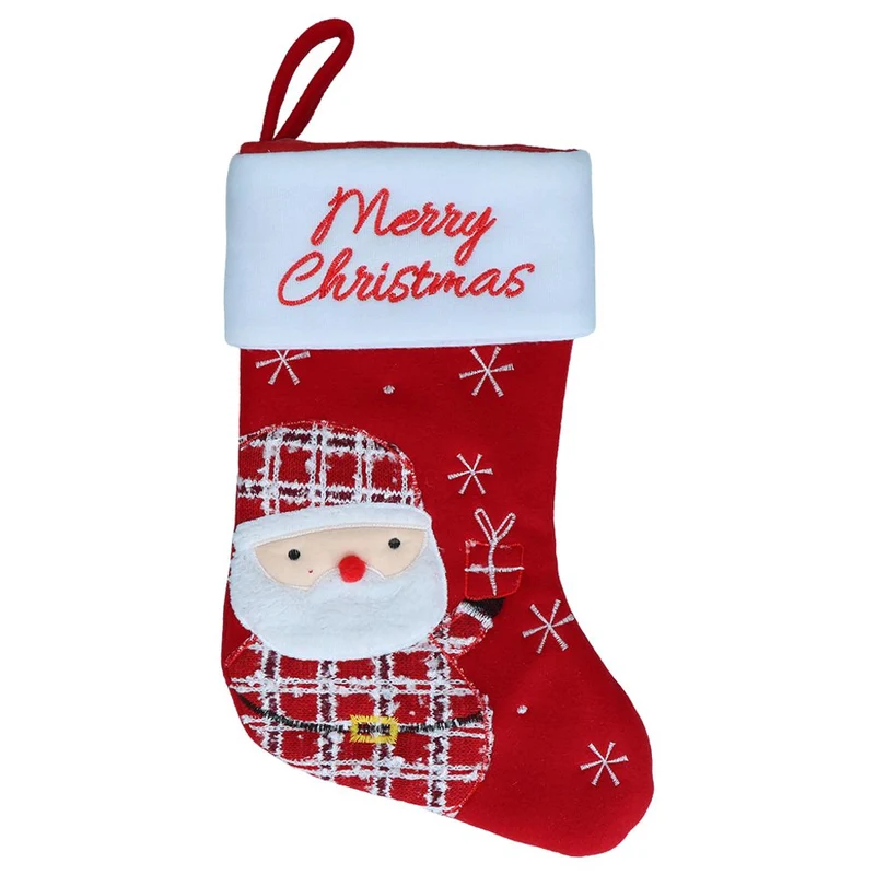 Weihnachtsstrumpf - Rentier Weihnachtsmann Schneemann - Weihnachtssocke Nikolaus