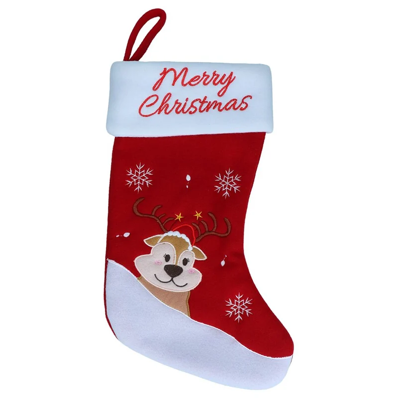 Weihnachtsstrumpf - Rentier Weihnachtsmann Schneemann - Weihnachtssocke Nikolaus