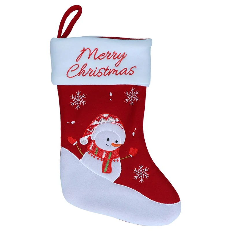 Weihnachtsstrumpf - Rentier Weihnachtsmann Schneemann - Weihnachtssocke Nikolaus