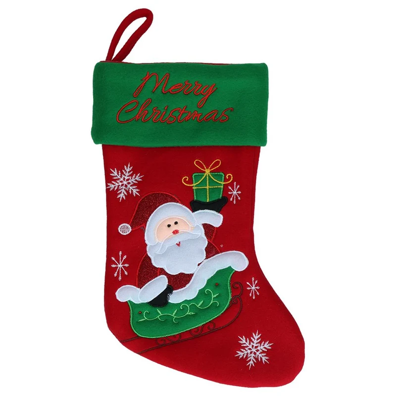 Weihnachtsstrumpf - Rentier Weihnachtsmann Schneemann - Weihnachtssocke Nikolaus