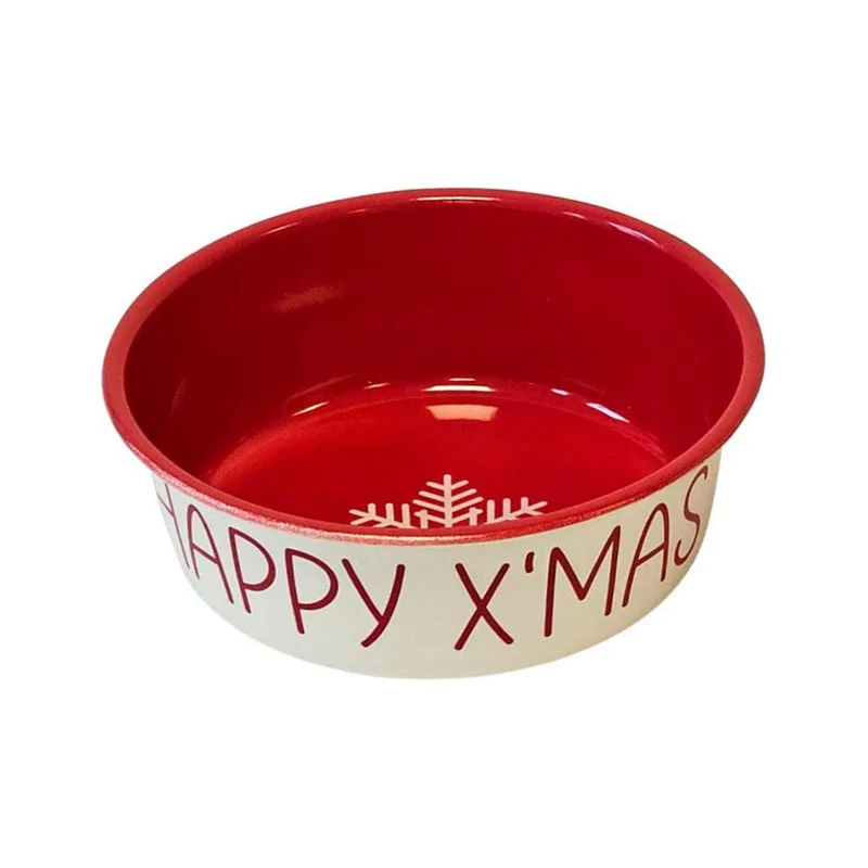 Nobby Edelstahl-Napf HAPPY XMAS - Futternapf Hundenapf Wassernapf Katzennapf