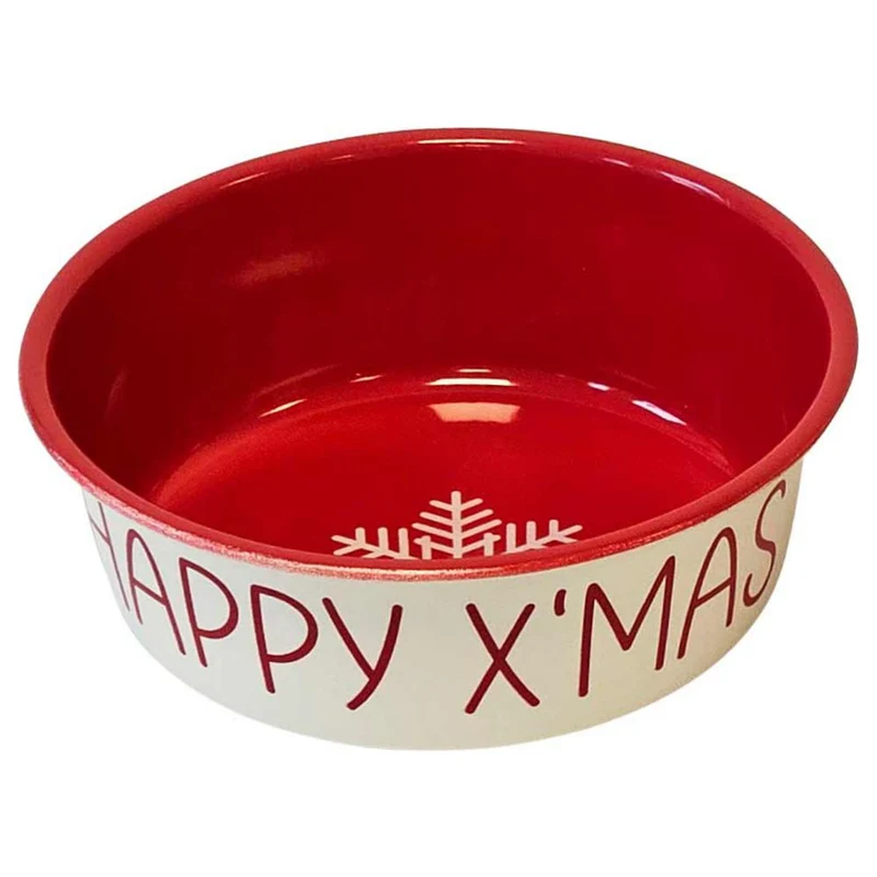 Nobby Edelstahl-Napf HAPPY XMAS - Futternapf Hundenapf Wassernapf Katzennapf