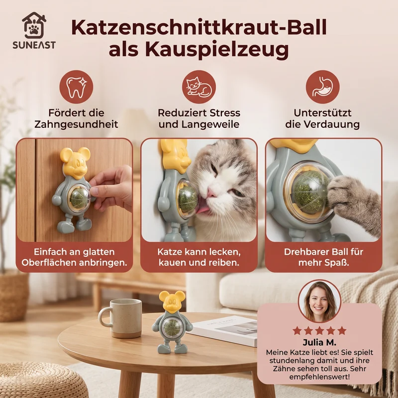 Katzenschnittkraut-Ball als Kauspielzeug