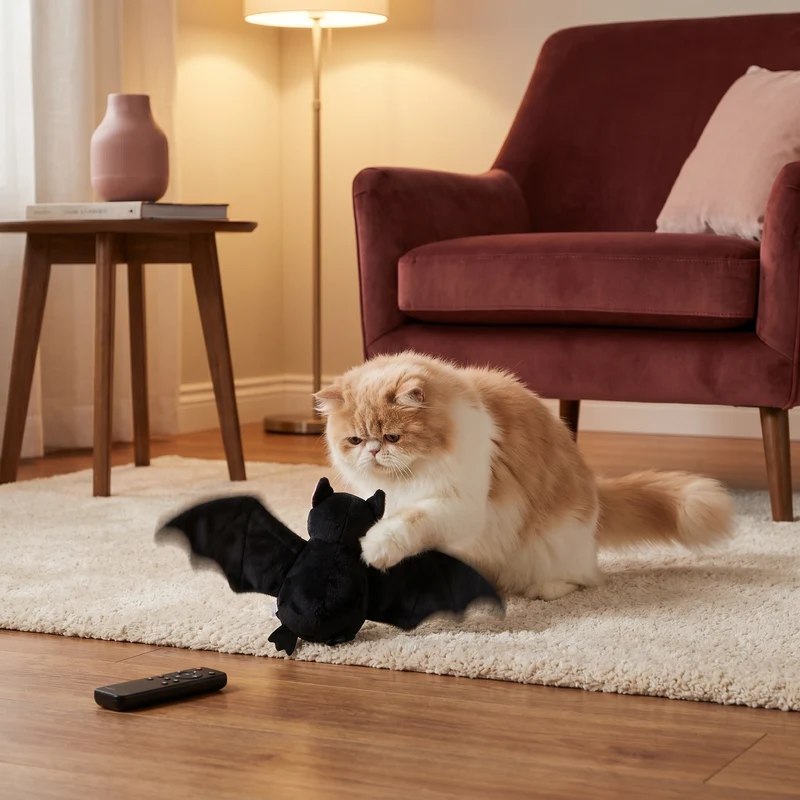 Berührungsgesteuertes Fledermaus-Katzenspielzeug zum Flattern mit Katzenminze