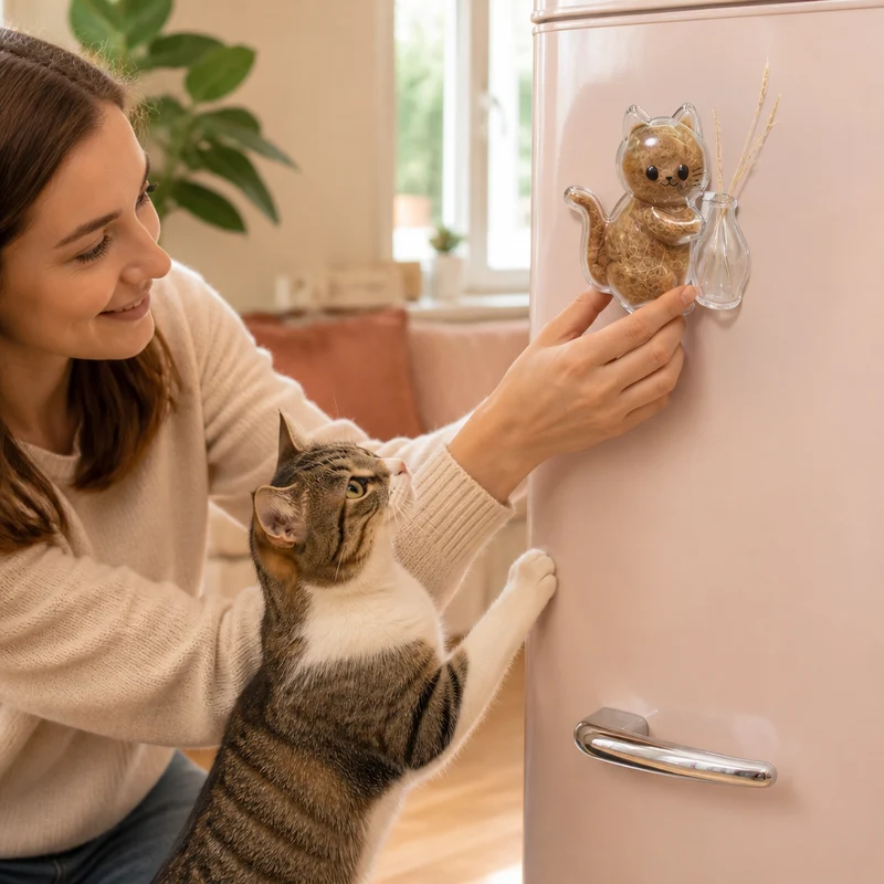 Katzenmagnet als Andenken an die Schnurrhaare – Erinnerung an Fell und Schnurrhaare