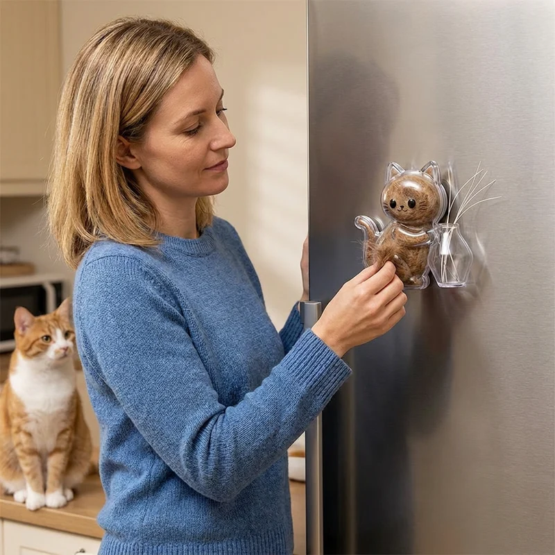 Katzenmagnet als Andenken an die Schnurrhaare – Erinnerung an Fell und Schnurrhaare