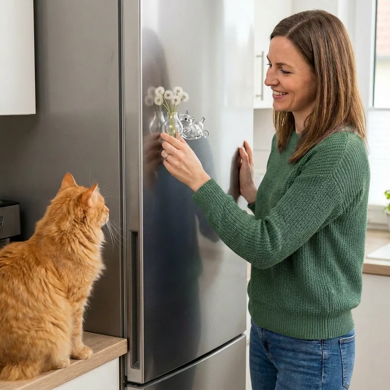 Katzenmagnet als Andenken an die Schnurrhaare – Erinnerung an Fell und Schnurrhaare