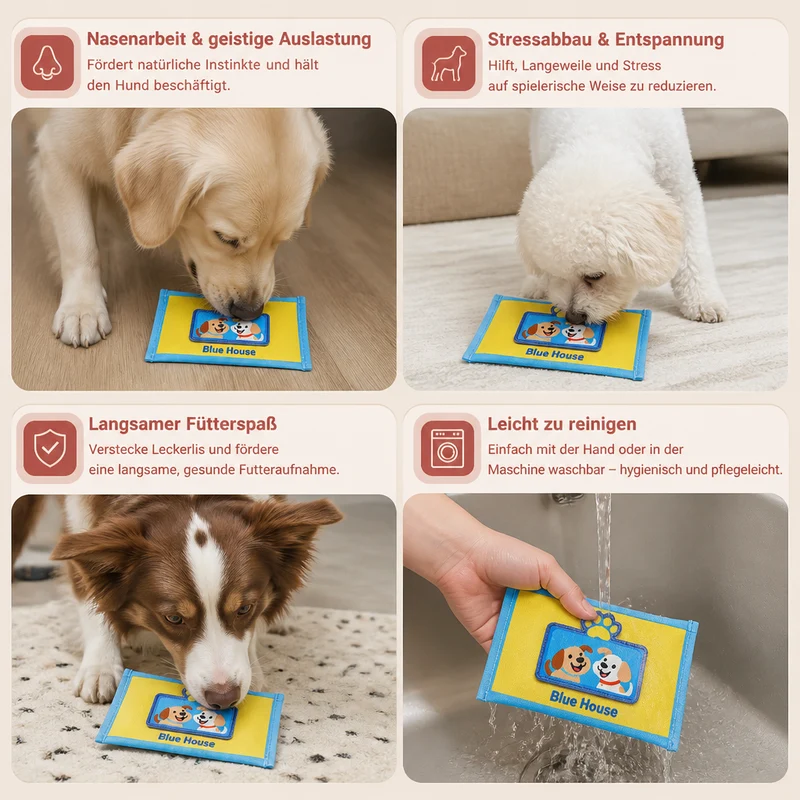 Langlebiges Schnüffelspielzeug für Hunde im Tuchbox Design – Mit Versteckfach & Quietschfunktion