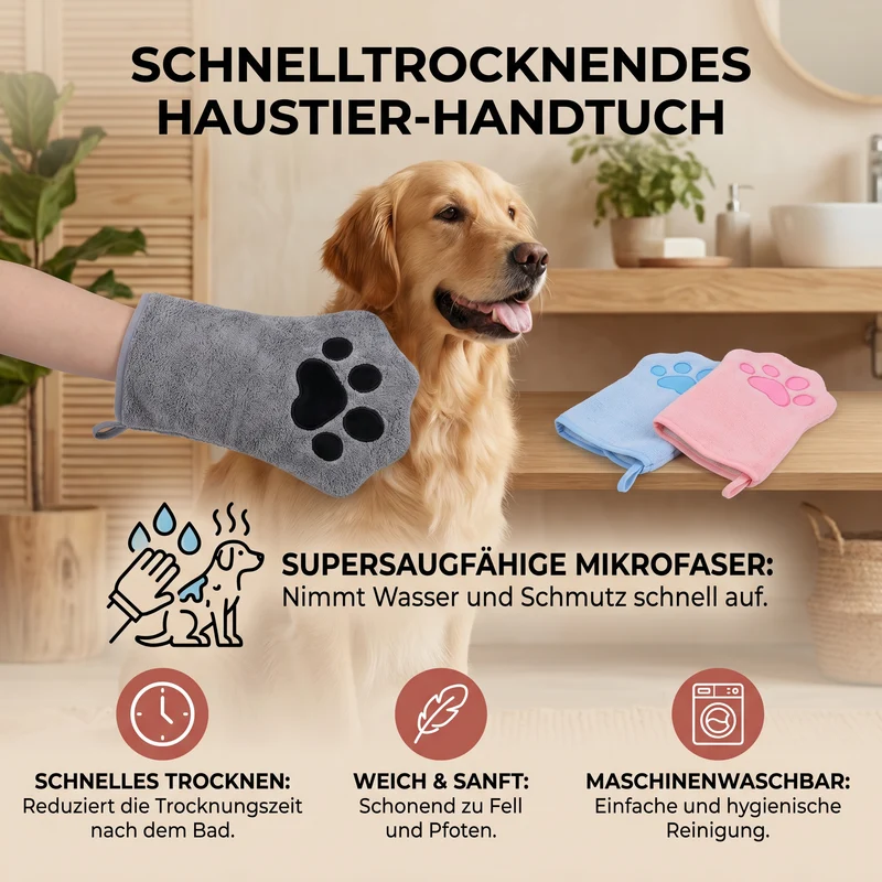 Schnelltrocknendes Handtuch für Haustiere