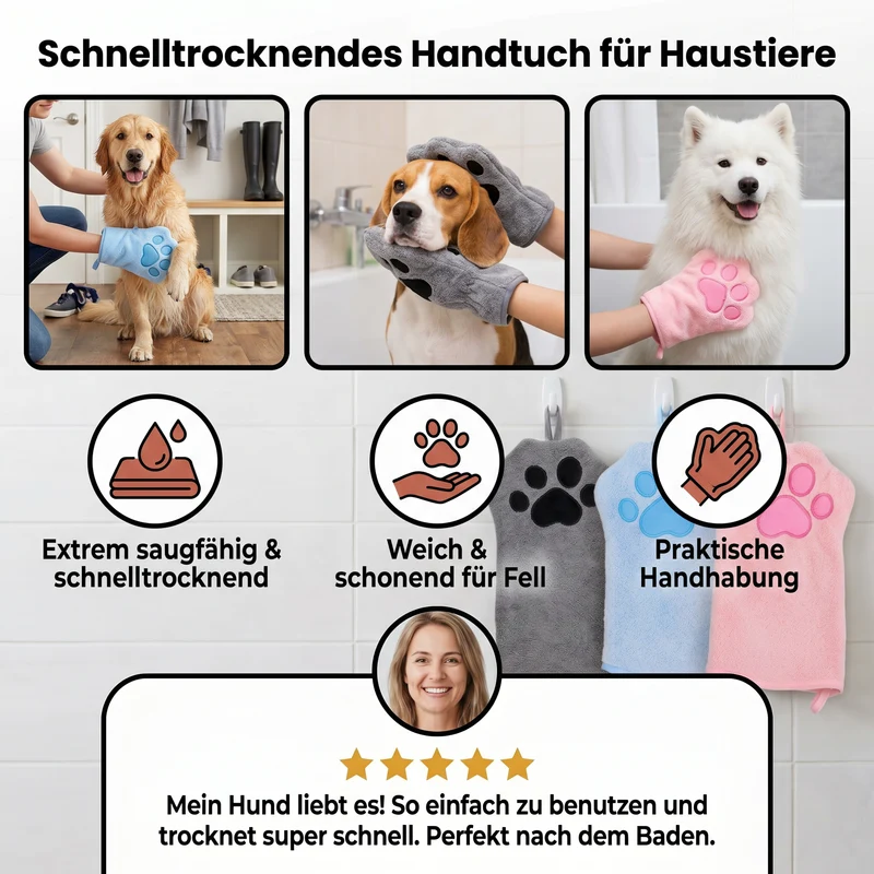 Schnelltrocknendes Handtuch für Haustiere