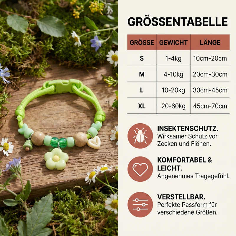 Niedliche Halskette mit Insektenschutz für Hunde