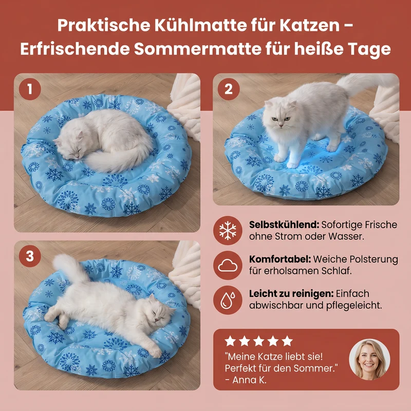 Praktische Kühlmatte für Katzen – Erfrischende Sommermatte für heiße Tage