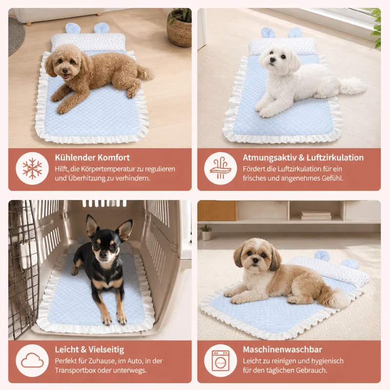 Kühlendes Hundebett für heiße Tage – weich, waschbar & bequem
