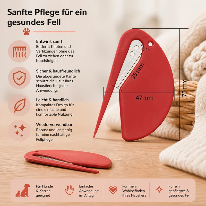 Fell-Entwirrer für Haustiere (10 Stück) – Sanfte Fellpflege & müheloses Entfernen von Knoten bei Hund & Katze