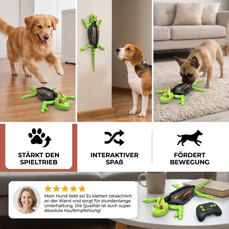 Ferngesteuertes Wand Kletterndes Eidechsen Spielzeug für Hunde