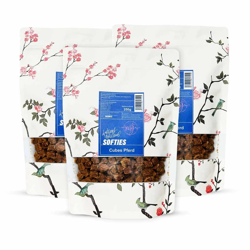 Hundeleckerli mÿ Cubes Softies, 3x Pferd