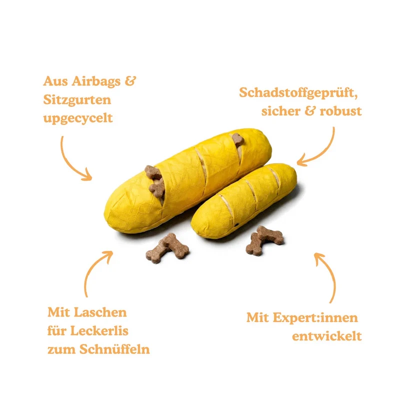 Hundespielzeug Baguette