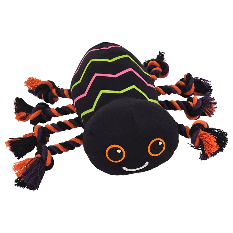Nobby HALLOWEEN Plüsch-Hundespielzeug Spinne - 21x28 cm - Kuscheltier Seilbeine