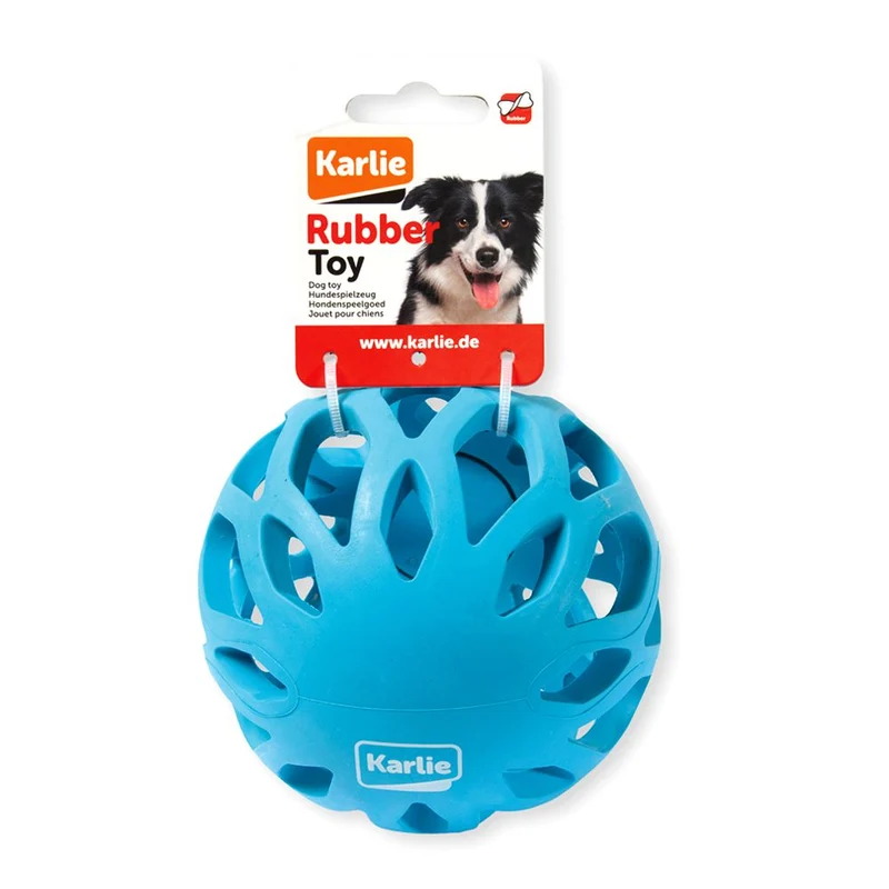 Karlie Vollgummi-Hundespielzeug Gitterball - Apportierspielzeug Ball Gummiball