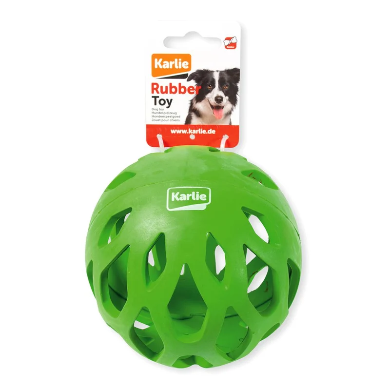 Karlie Vollgummi-Hundespielzeug Gitterball - Apportierspielzeug Ball Gummiball