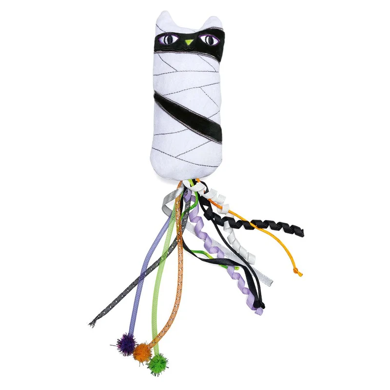 Beeztees HALLOWEEN Plüsch-Katzenspielzeug Mumie - mit Catnip - Katzenminze