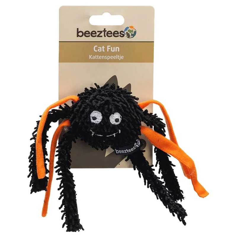 Beeztees HALLOWEEN Plüsch-Katzenspielzeug Spinne - 25 cm - Jagdspielzeug