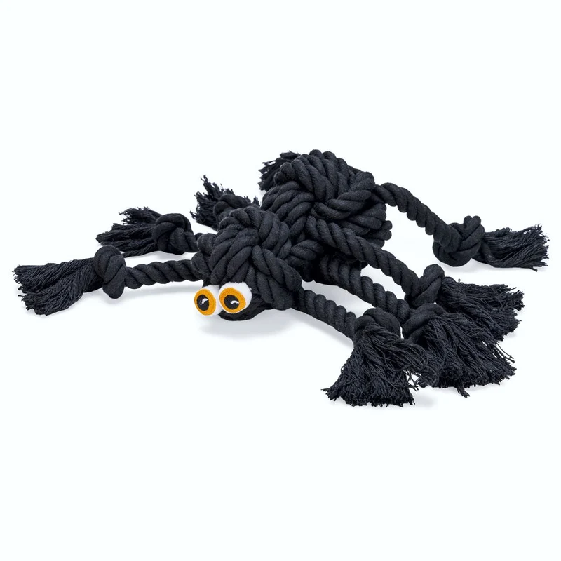 Beeztees HALLOWEEN Knotenseil-Hundespielzeug Spinne - Baumwolle Zerrspiel Seil