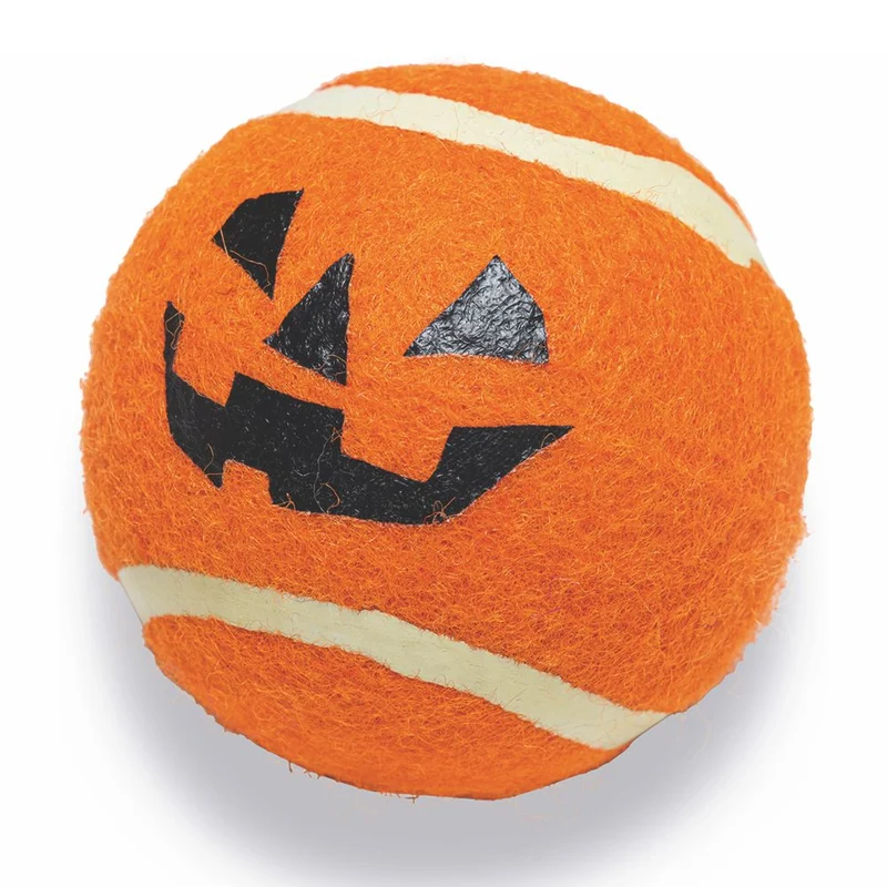 Beeztees HALLOWEEN Spooky Tennisball - 4 Stk - 6,3 cm - Apportierspiel Ball Hund