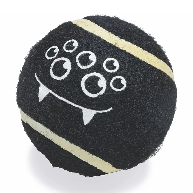 Beeztees HALLOWEEN Spooky Tennisball - 4 Stk - 6,3 cm - Apportierspiel Ball Hund