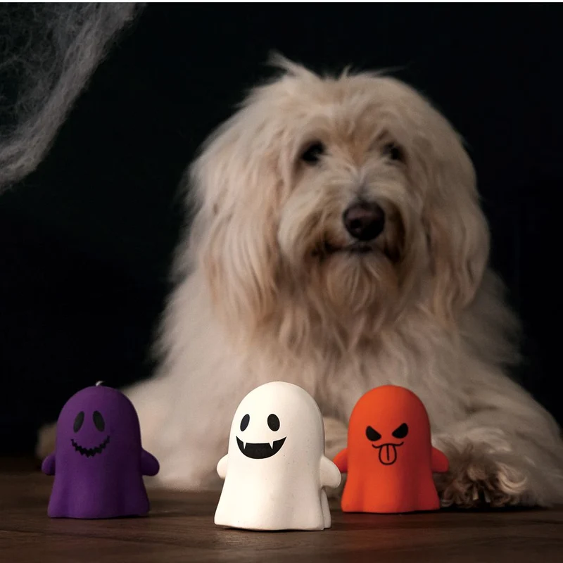 Beeztees HALLOWEEN Latex-Hundespielzeug Geist - 10 cm - Apportierspiel Squeaker