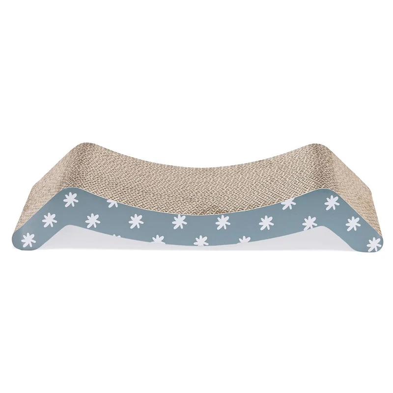 Beeztees Kratzbrett STAR grau - 44,5 x 21 cm - Kratzpappe Karton mit Katzenminze
