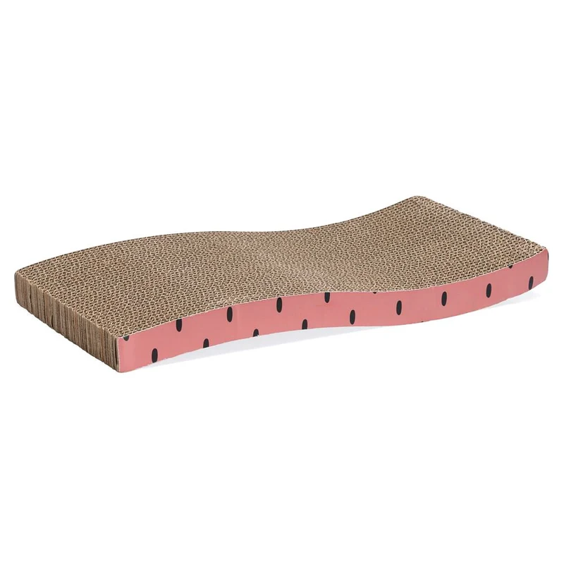 Beeztees Kratzbrett DOTS rosa - 47 x 24,5 cm - Kratzpappe Karton mit Katzenminze