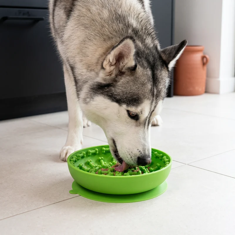 Anti-Schlingnapf für Hunde – Schleckmatte aus lebensmittelechtem Silikon mit Saugnäpfen