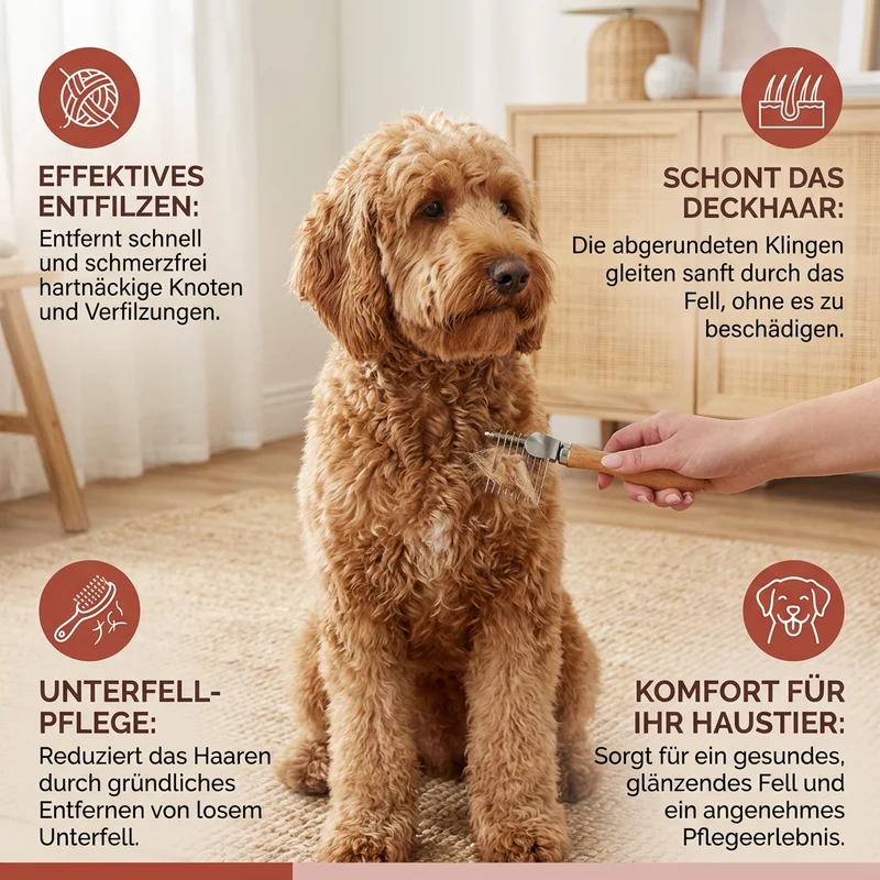 Haustier-Entfilzungskamm – Knotenlöser & Unterfellkamm