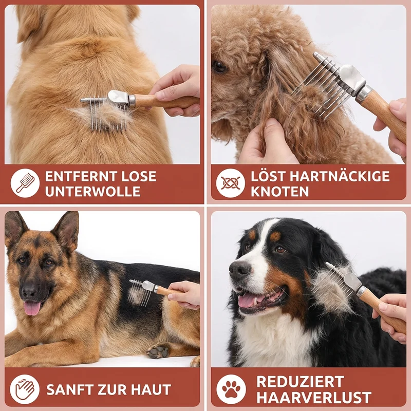 Haustier-Entfilzungskamm – Knotenlöser & Unterfellkamm