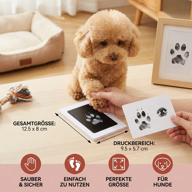 Haustier Pfoten- & Nasenabdruck-Set – DIY Erinnerungsset für Hunde