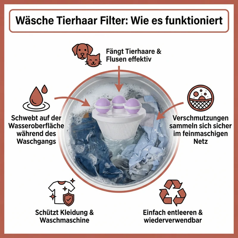 Wäsche Tierhaar Filter für die Waschmaschine – Wiederverwendbarer Fangbeutel